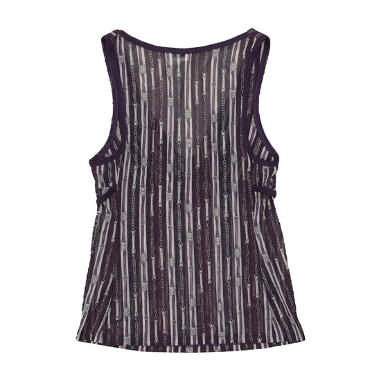 Intimissimi Chain Print Empire Waist Tank Top Purple XS