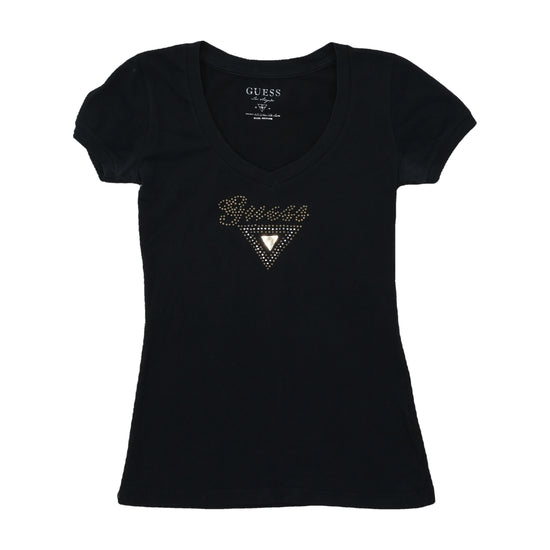 Guess Los Angeles Studded Logo T-Shirt Black M