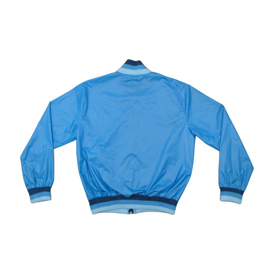 Vintage 1970s Bomber Windbreaker Jacket Cornflower Blue 2XL