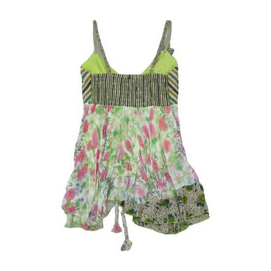 Sensations Pomelle Boho Patchwork Top Green