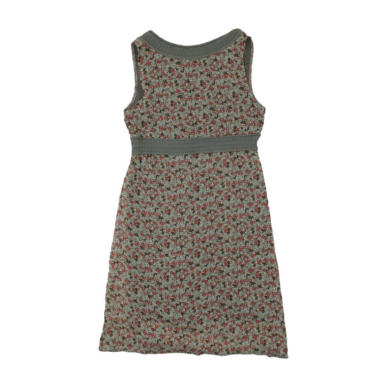 leFull Floral Silk Cotton Dress Sage Green
