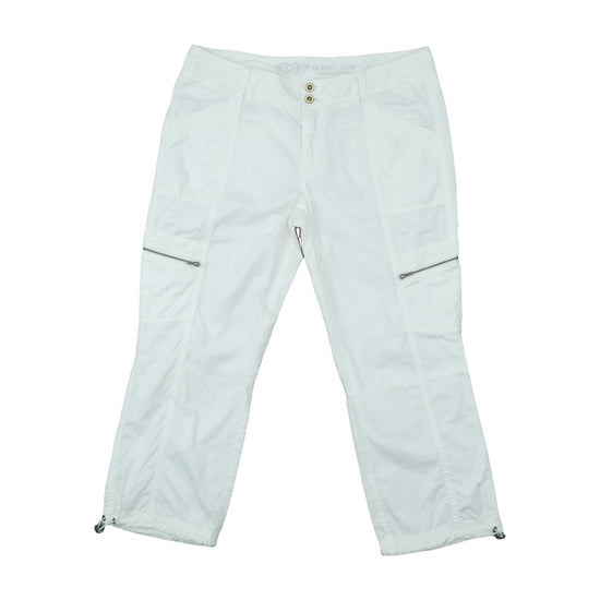 Esprit Cropped Cargo Pants White L