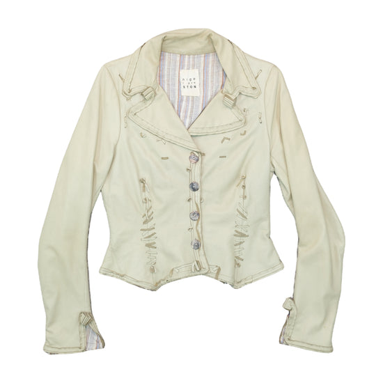 Nigel Preston Leather Jacket Cream Beige S