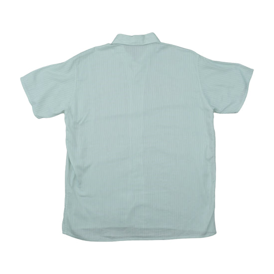 Fibu Short Sleeve Shirt Mint Green Pinstripe M