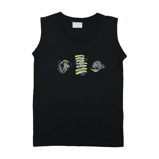 Passport Fun and Fashion Tank Top Marine Motif Black M
