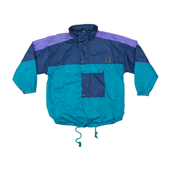 Master Colourblock Windbreaker Jacket Teal Navy Purple M