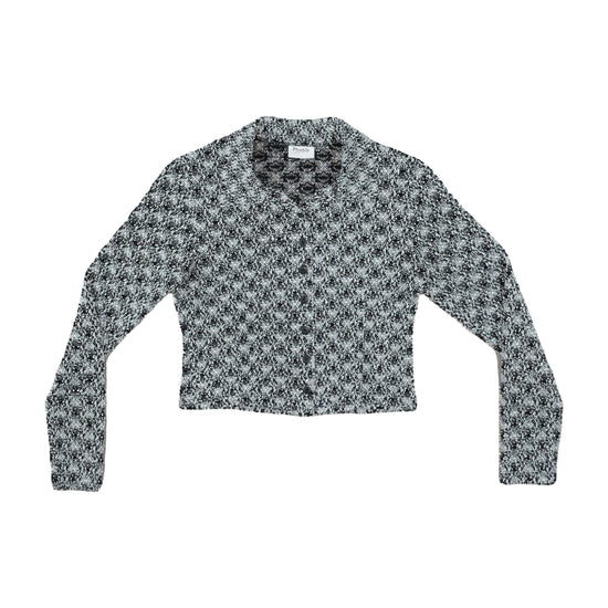Pimkie Cropped Boucle Cardigan Black White