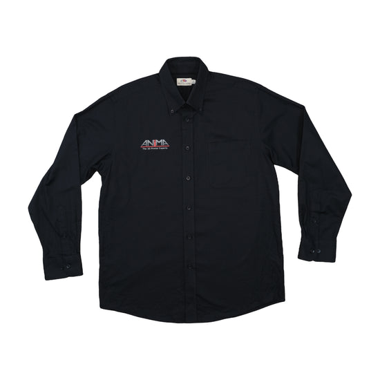 Fruit of the Loom Button Up Shirt Corporate Logo Black M