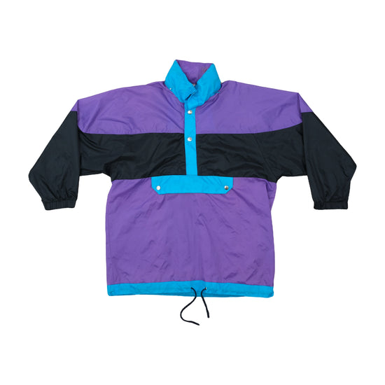 Vintage 90s Colorblock Anorak Pullover Jacket Purple