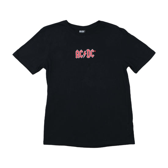 AC/DC Licensed Band T-Shirt Embroidered Logo Black S