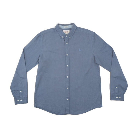 Original Penguin Heritage Slim Fit Button Up Shirt Blue XL