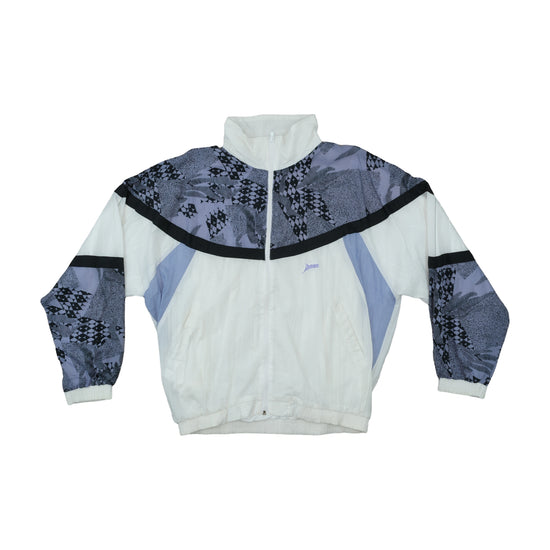 Bego Windbreaker Geometric Abstract Print White L