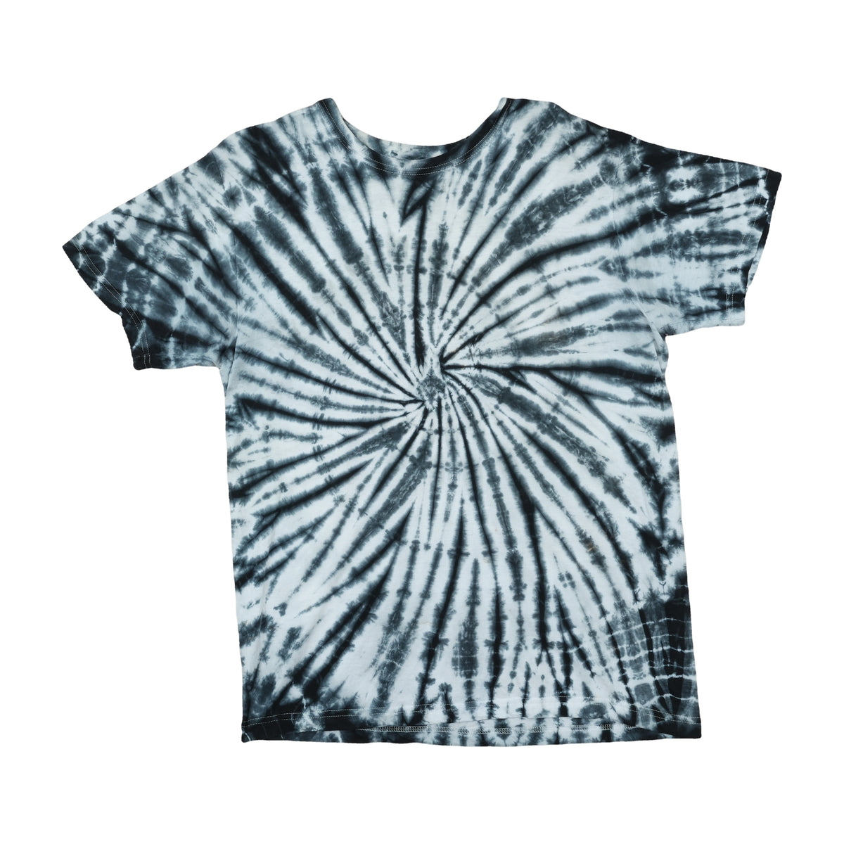 Kapas Tie-Dye T-Shirt Black White Spiral L
