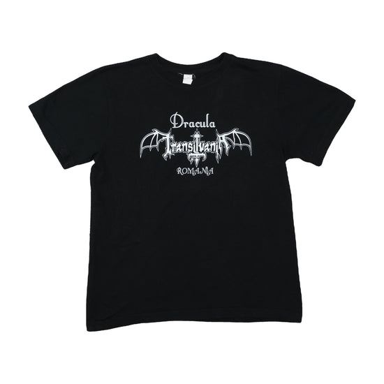 Vintage Gothic Bat Print T-Shirt Black S