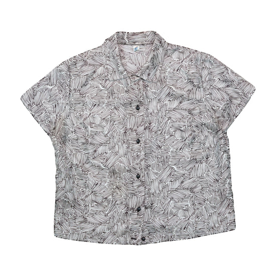 Vintage Blouse Abstract Print White L