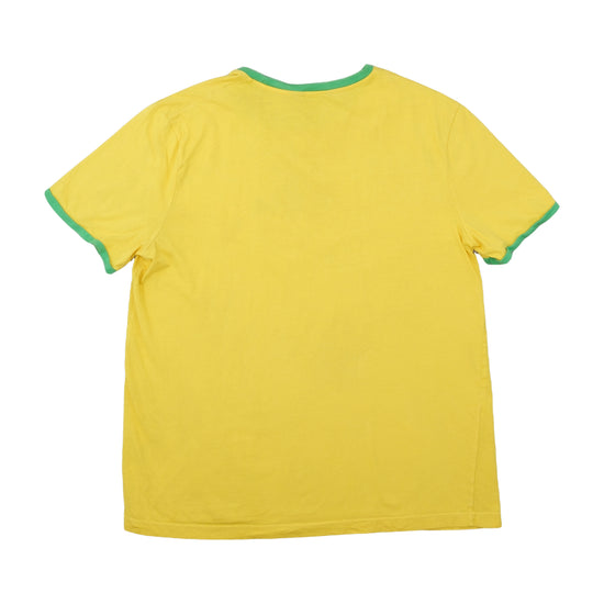 Active Brasil Football Ringer T-Shirt Yellow 2XL