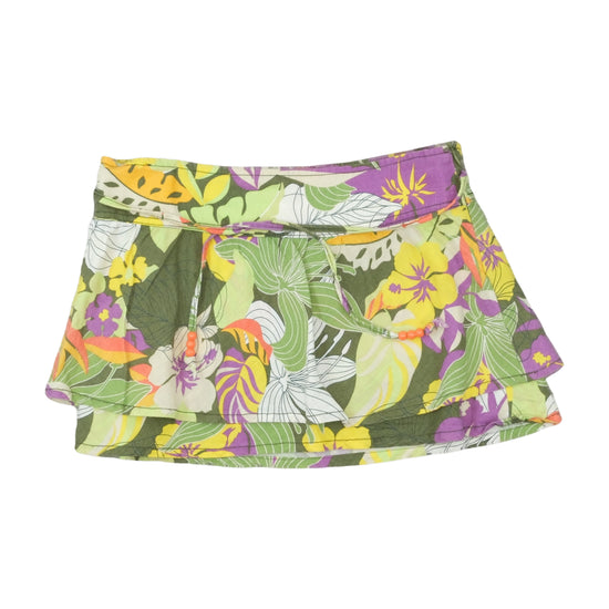 TRF Floral Mini Skirt Olive Green S