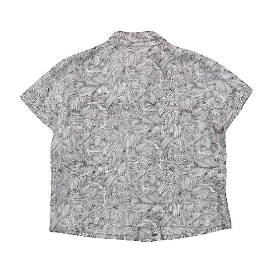 Vintage Blouse Abstract Print White L