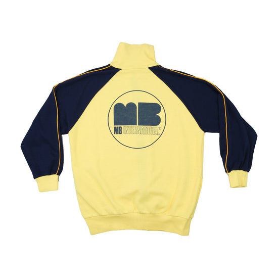 Vintage Italian Track Jacket Raglan Yellow Navy XL