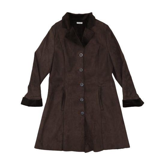 Esisto di Conbipel Faux Shearling Coat Dark Brown S