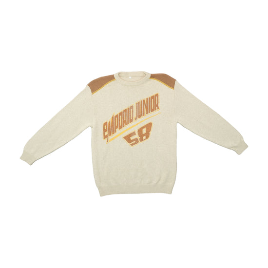 Emporio Armani Knit Sweater Chest Graphic Beige XXS