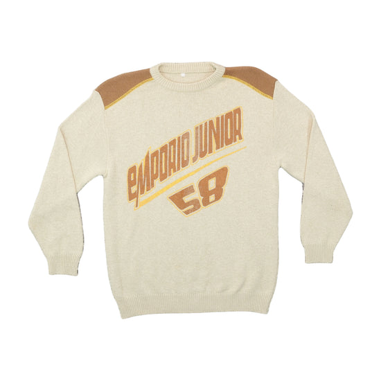Emporio Armani Knit Sweater Chest Graphic Beige XXS
