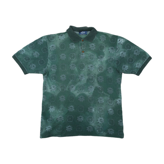 Alpha Massimo Rebecchi Polo Acid-Wash Floral Green XL