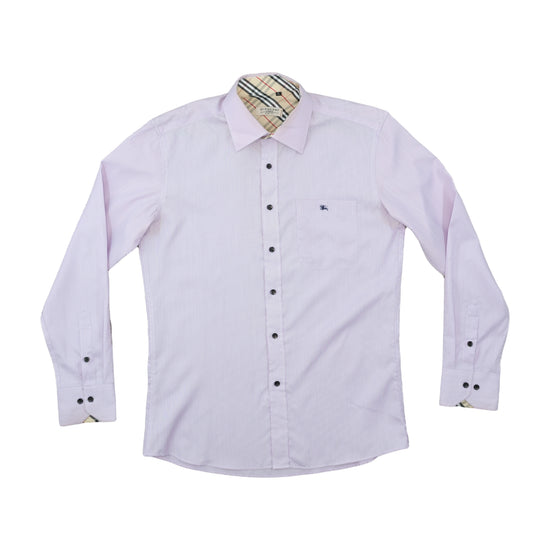 Burberry London Slim Fit Button Up Shirt Pink Stripe XL