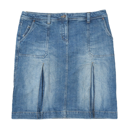 Blue Motion Denim Pencil Skirt Mid-Wash Blue 2XL
