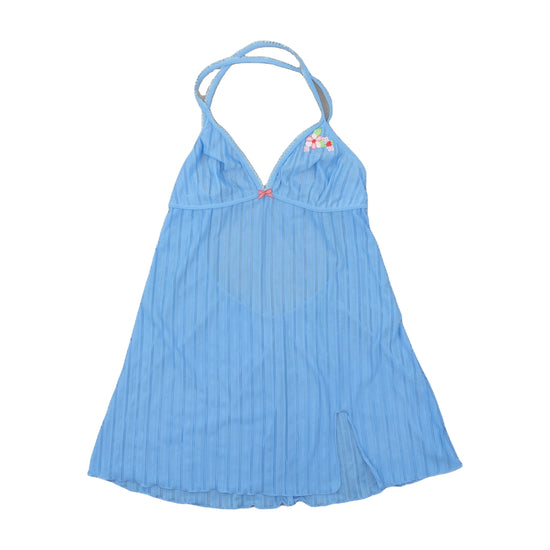 Vintage Slip Dress Empire Waist Halter Blue