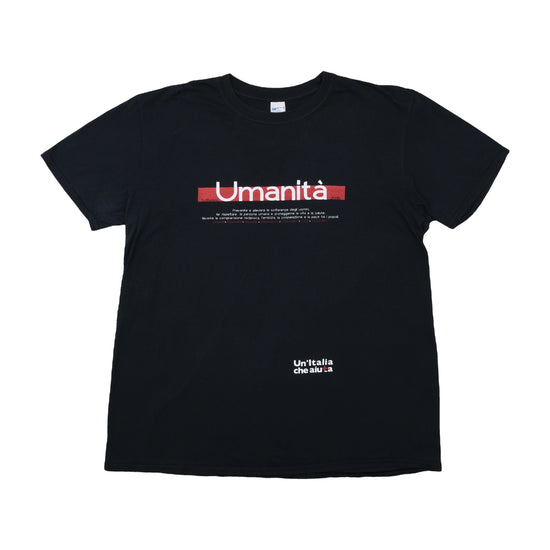 Vintage Italian Red Cross Umanità 2016 Campaign Tee Black XL