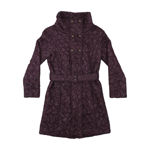 AngySix Wool Coat Belted A-Line Purple S