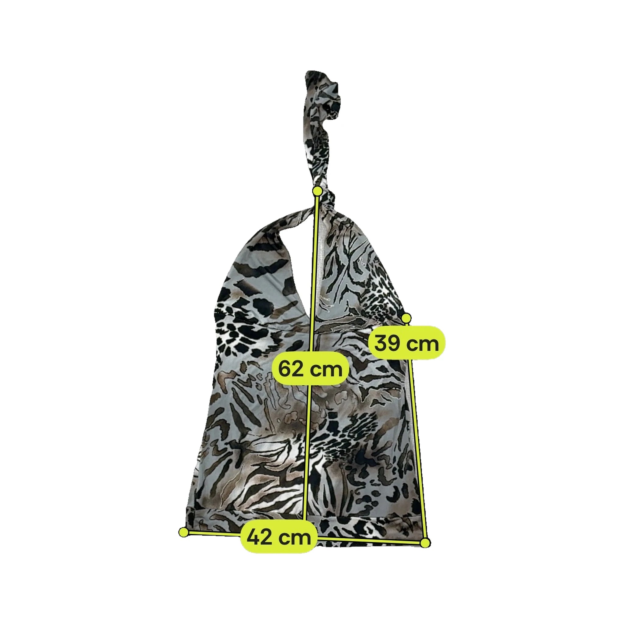 Brown Animal Print Tie Up Halter Top