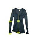 Miss Sixty Collection Black Ruched V-Neck Long Sleeve Shirt