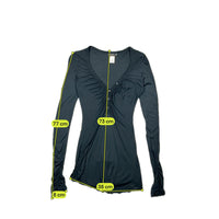 Miss Sixty Collection Black Ruched V-Neck Long Sleeve Shirt