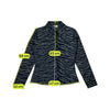 Black Zebra Burnout Button-Front Jacket