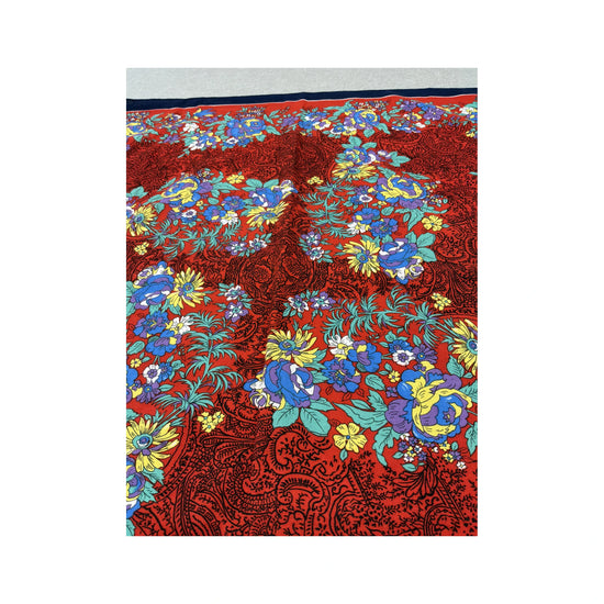 Vintage Red Scarf 1970s–1980s One Size