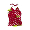 Top Halter às riscas vermelhas e brancas