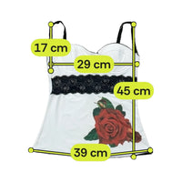 GUESS by Marciano Rose Print Lace Bustier Tank Top