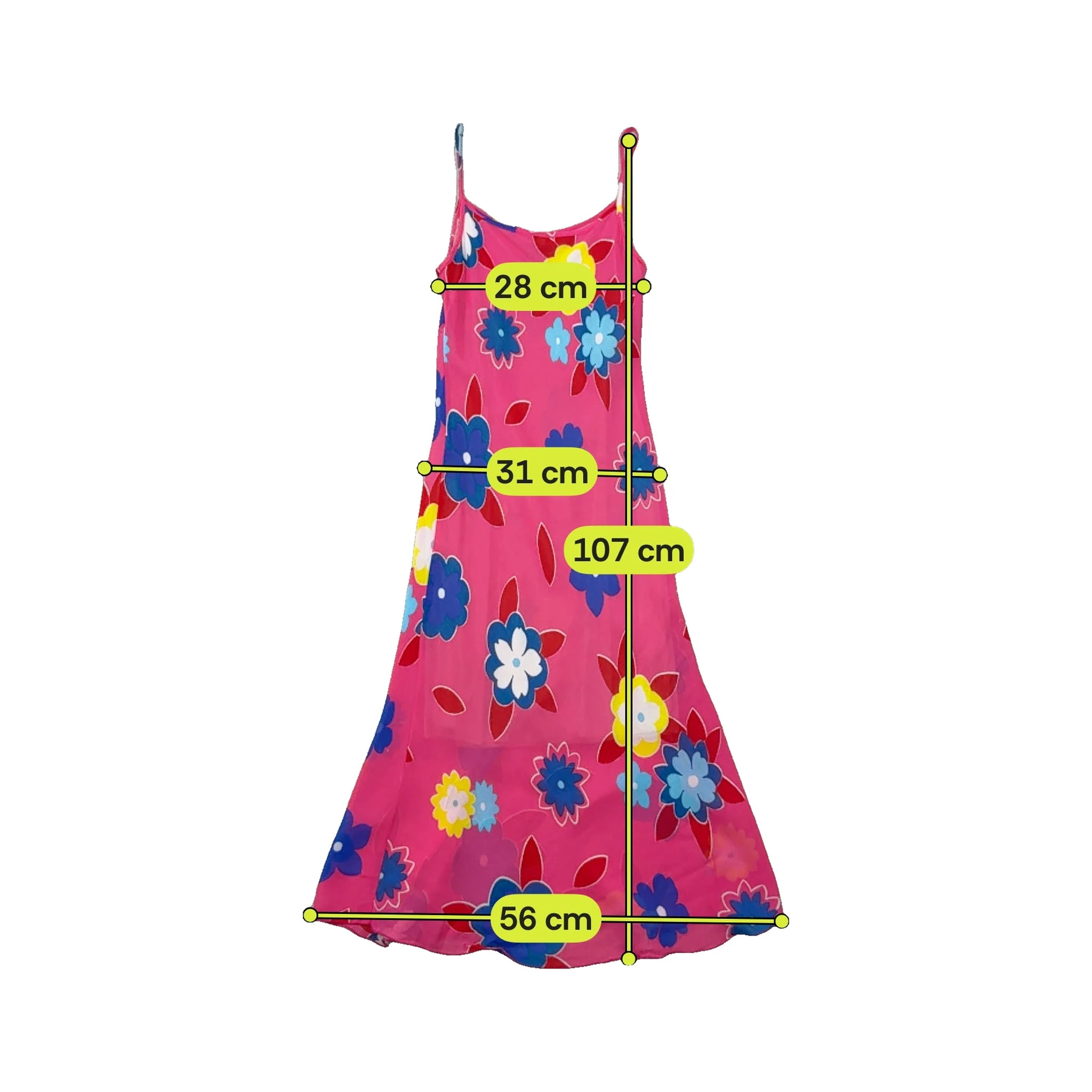 Vintage Pink Floral Spaghetti Strap Slip Dress