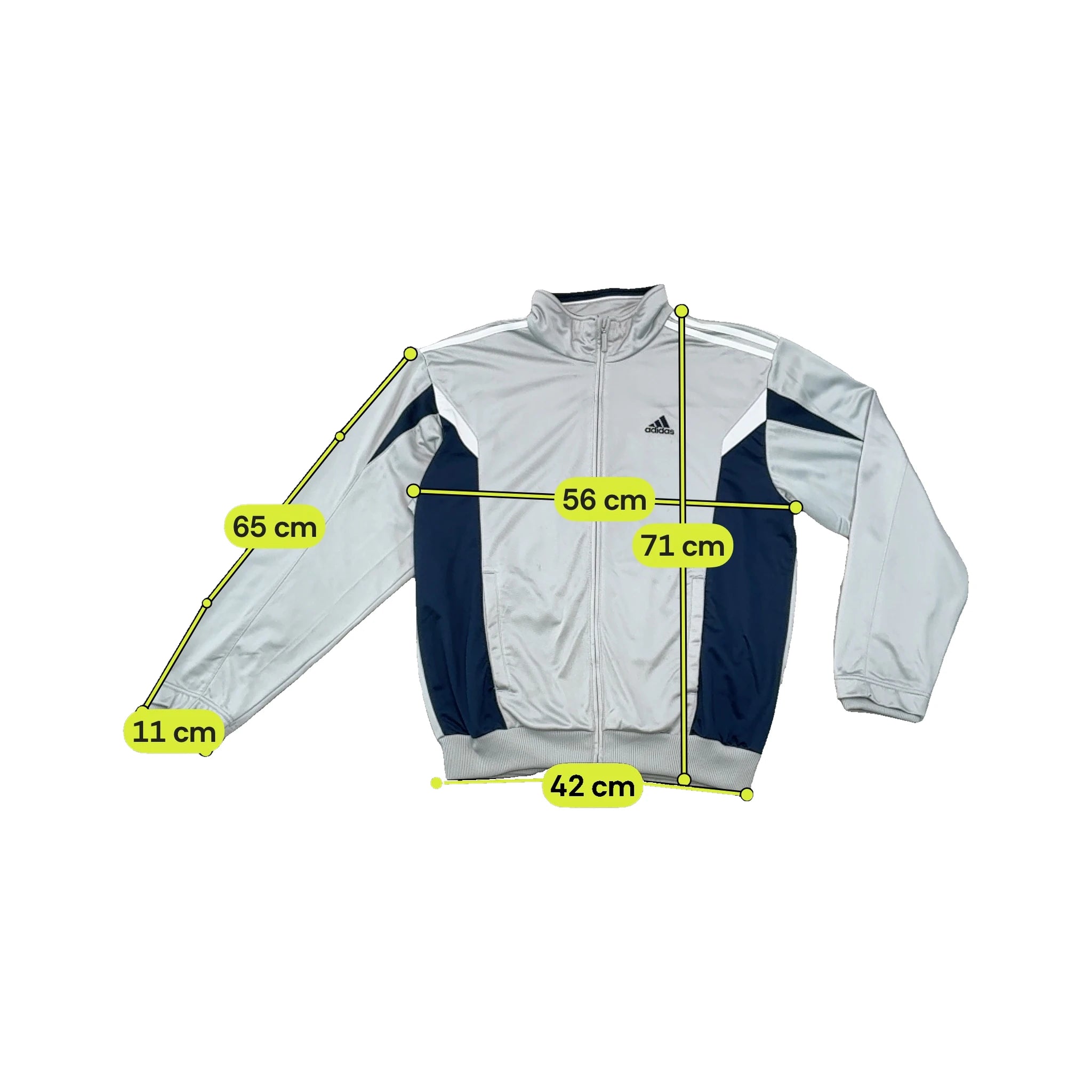 adidas Gray Navy Full Zip Track Jacket