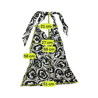 100% Silk Black & White Printed Halter Blouse