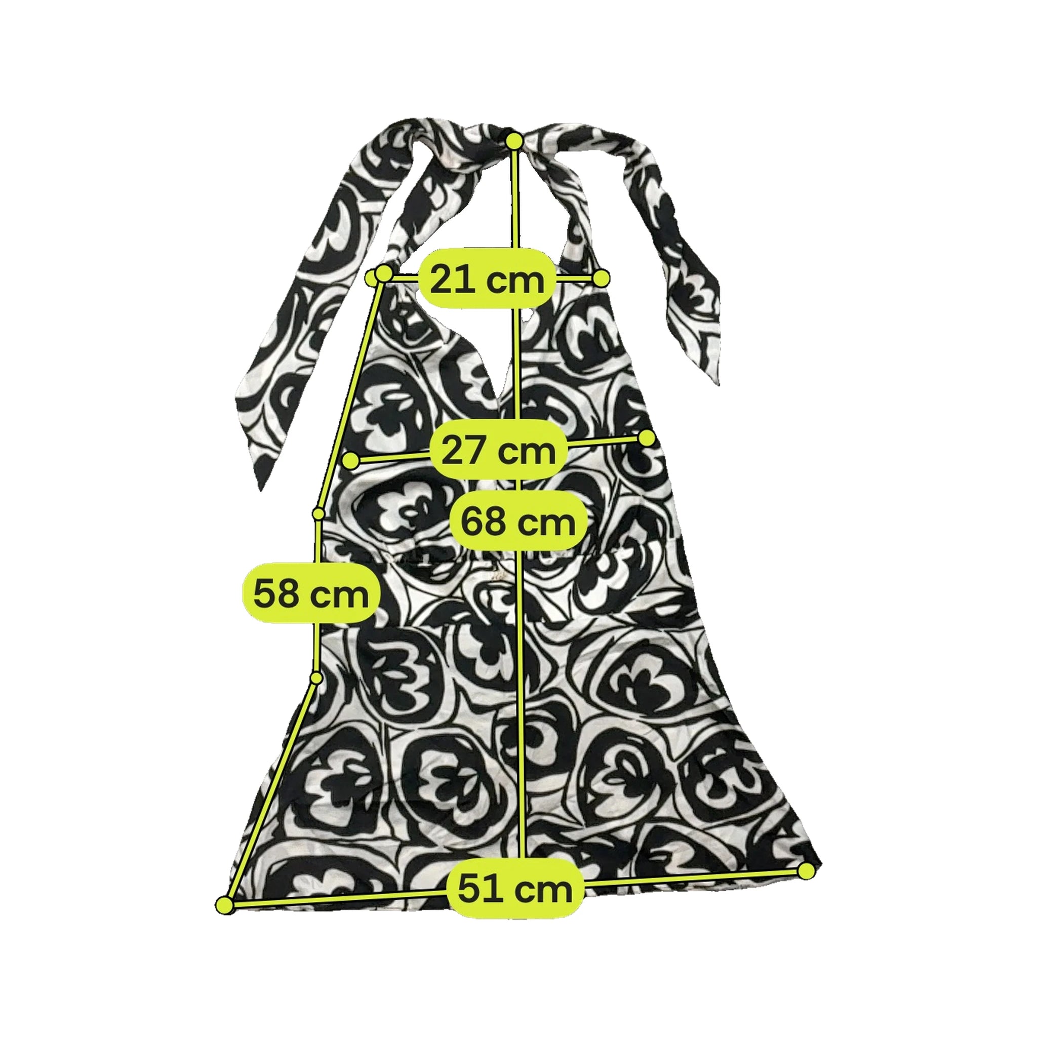 100% Silk Black & White Printed Halter Blouse