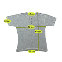 Vintage Heather Gray Ribbed Henley Shirt