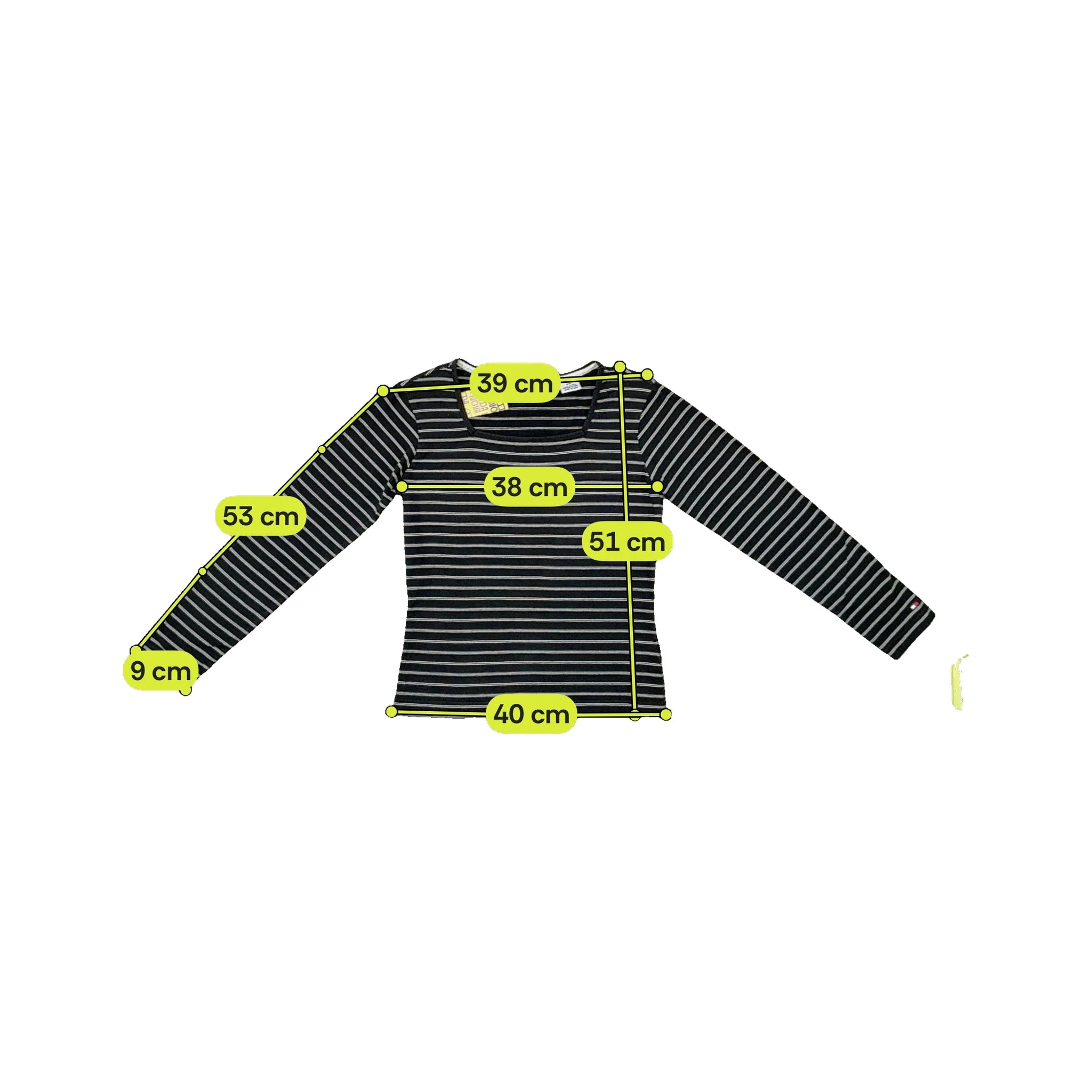 Tommy Hilfiger Black & White Striped Long Sleeve Top