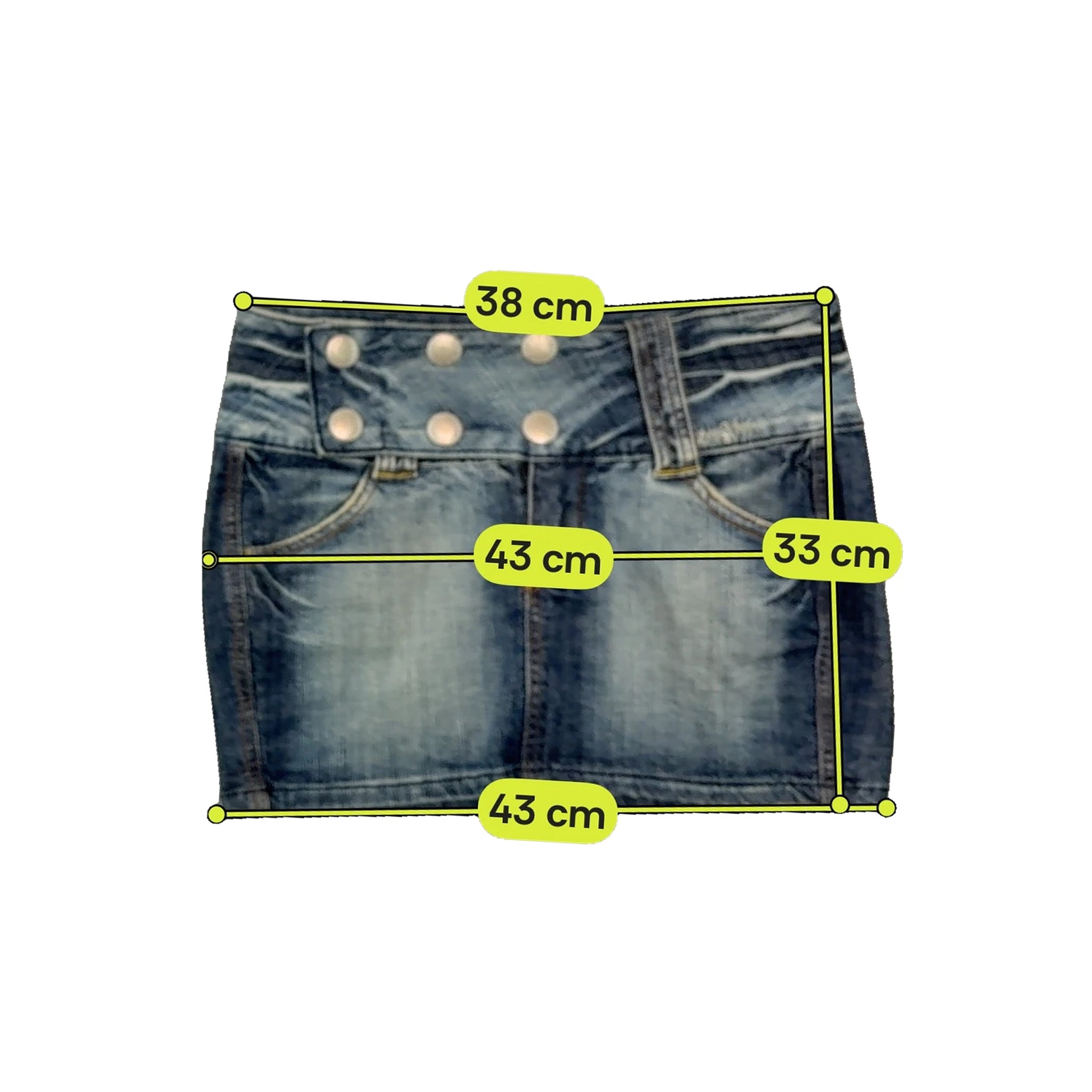 Blue Collection Washed Denim Mini Skirt with Double-Button Waist