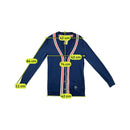 Casaco de malha Tommy Hilfiger Azul-marinho com decote em V e Acabamento às riscas vermelhas/Brancas