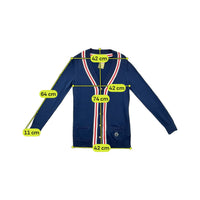 Casaco de malha Tommy Hilfiger Azul-marinho com decote em V e Acabamento às riscas vermelhas/Brancas