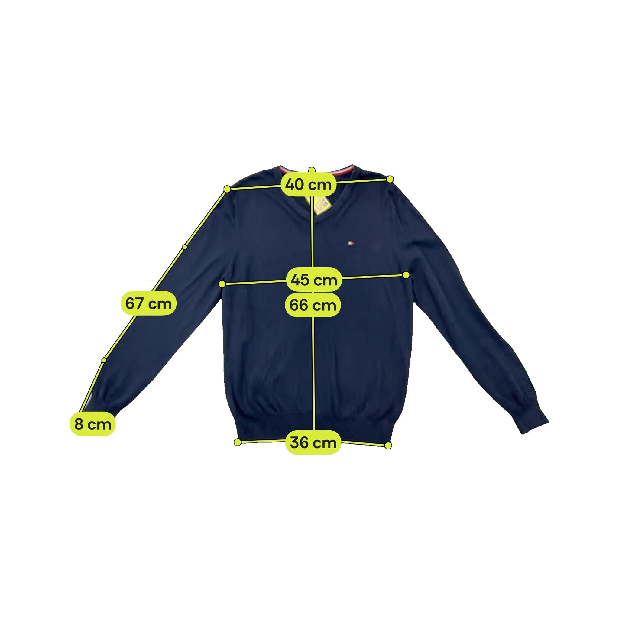 Camisola Tommy Hilfiger em algodão Azul-marinho com decote em V