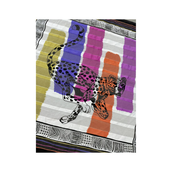 Vintage Leopard Print Scarf Multicolor